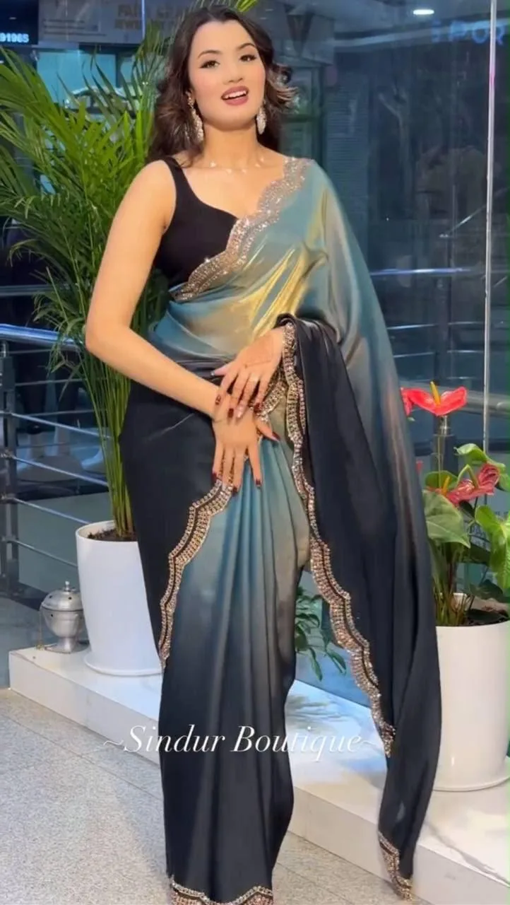 ✨ Glamorous Two-Tone Party Wear Saree ✨