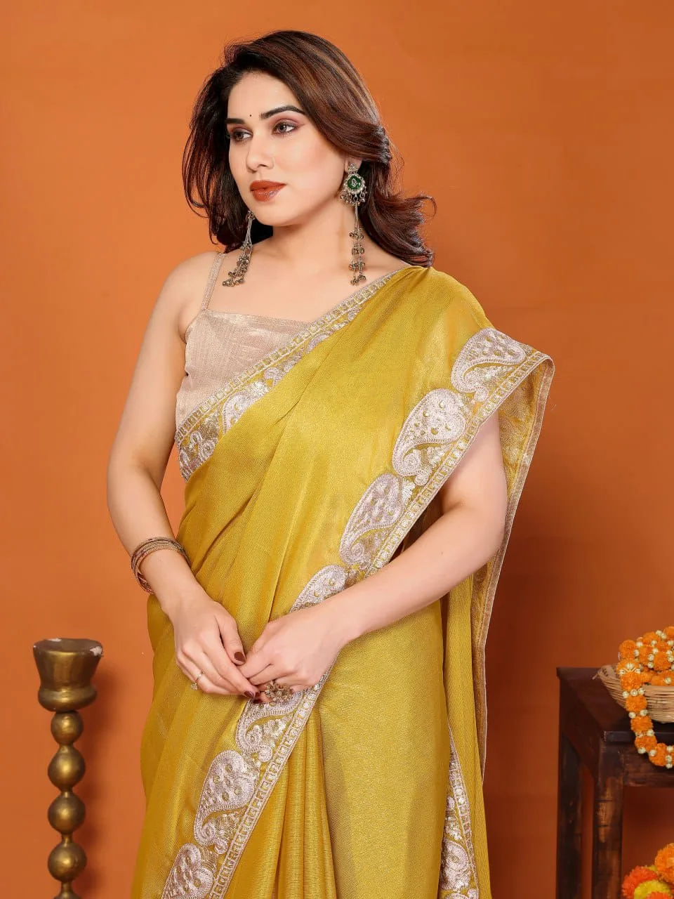 🌸 Elegant Pink Chiffon Embroidered Saree 🌸