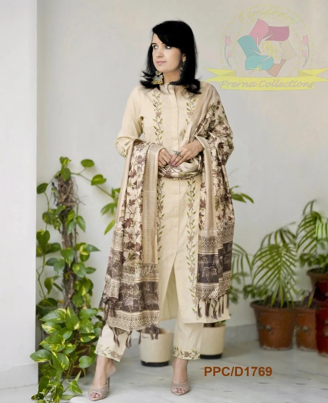 Premium Handloom Cotton Embroidered 3-Piece Suit Set with Khadi Silk Kalamkari Dupatta – Free Shipping