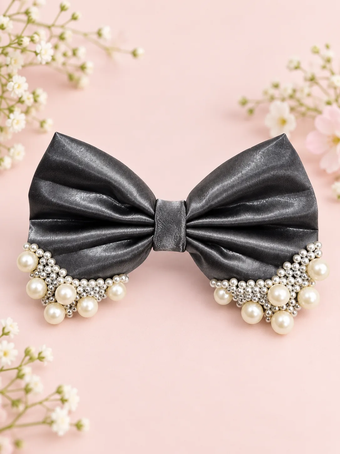 Elegant Princess Pearl Hair Bow for Girls