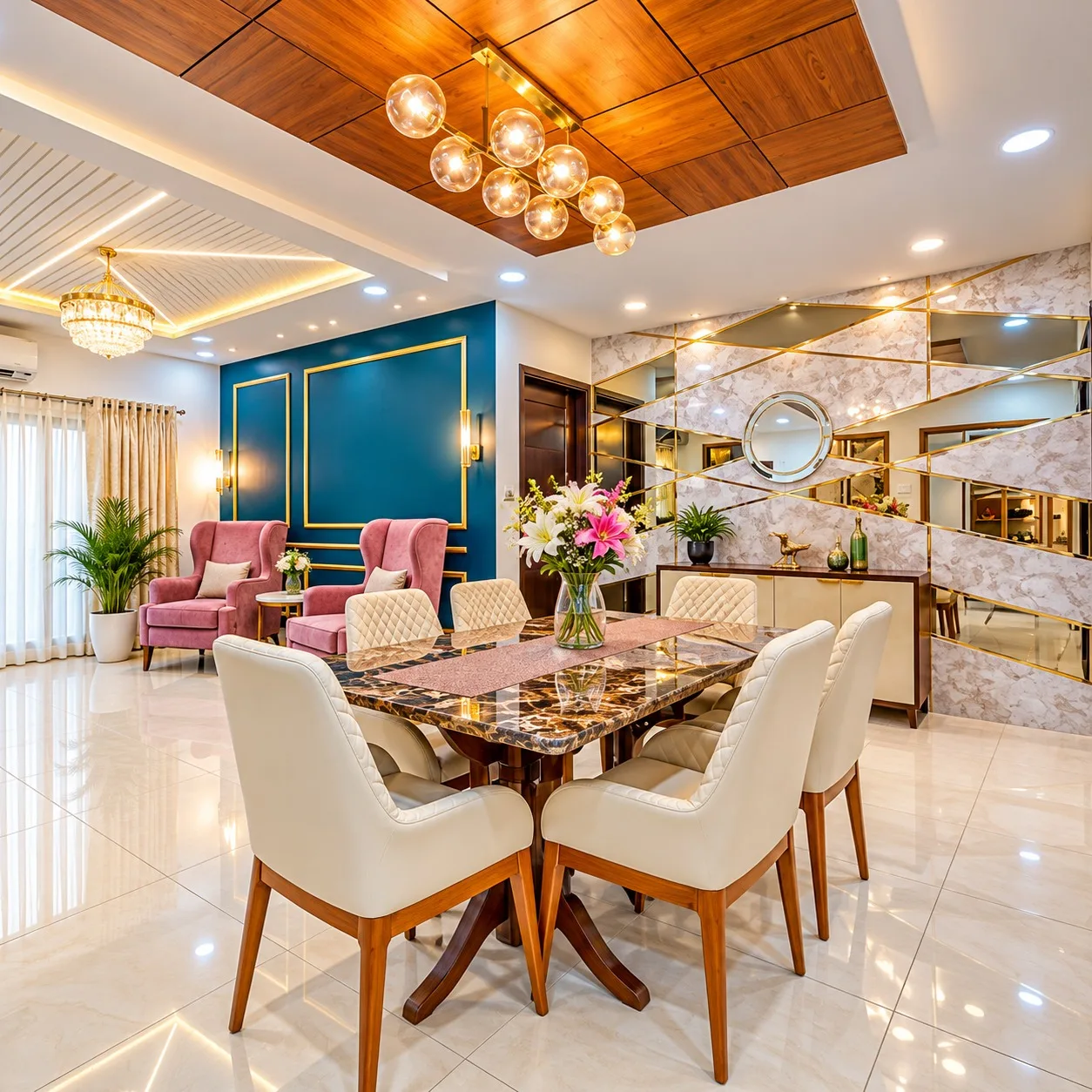 Dining Wood Ceiling Design