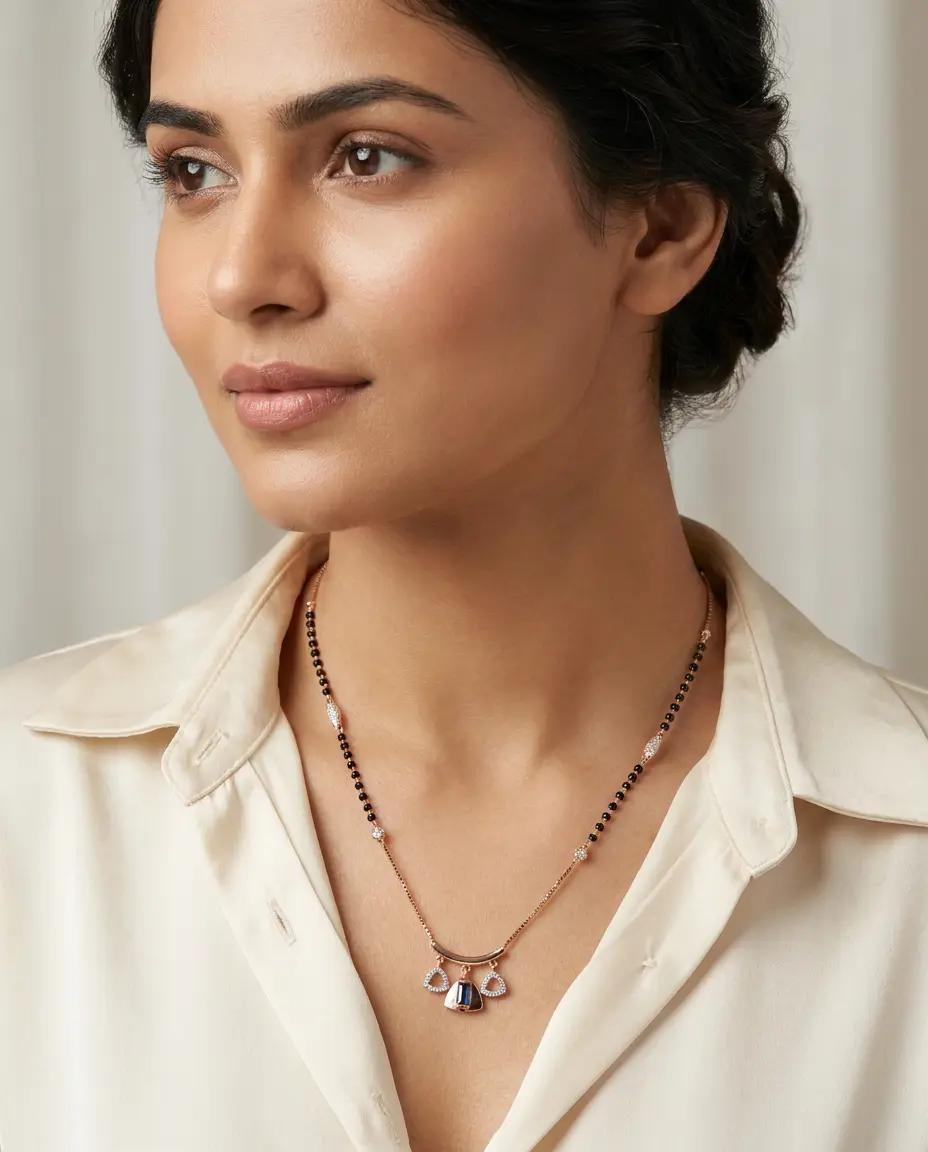 Rose Gold Bar Drops Mangalsutra