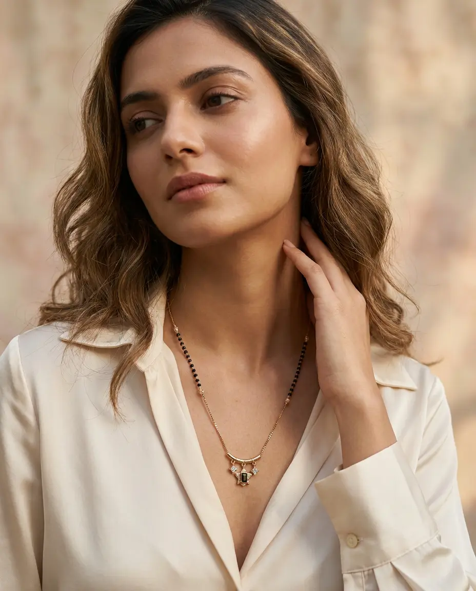 Geometric Drop Pendant Mangalsutra · 5.415g