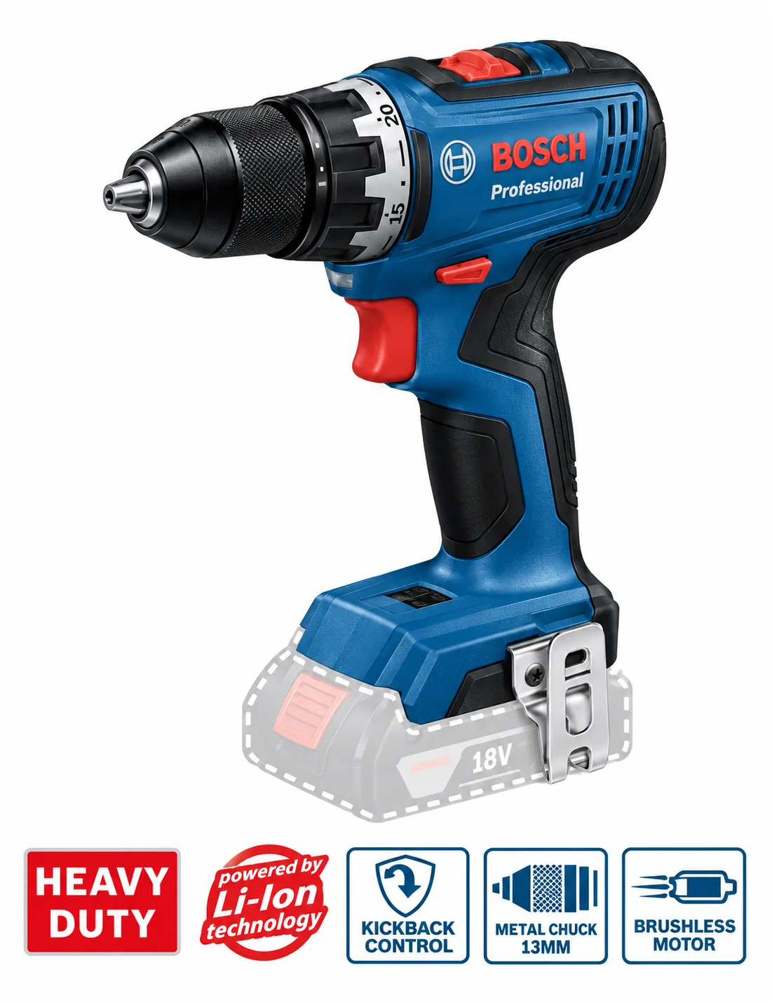 Bosch GSR 18V-65 Professional 18V Cordless Drill Driver
