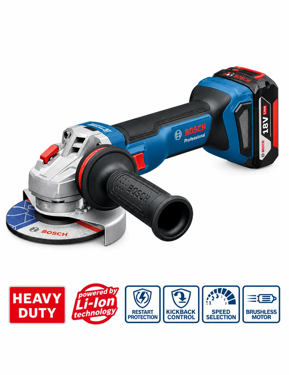 Bosch GWS 18V-11 S Professional 18V Cordless Angle Grinder Kit (100 mm)