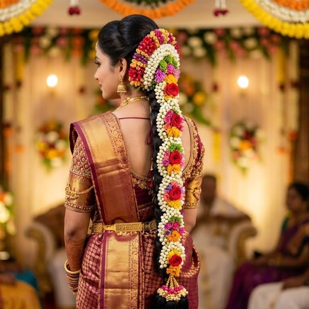 Mixed Flower Bridal Braid