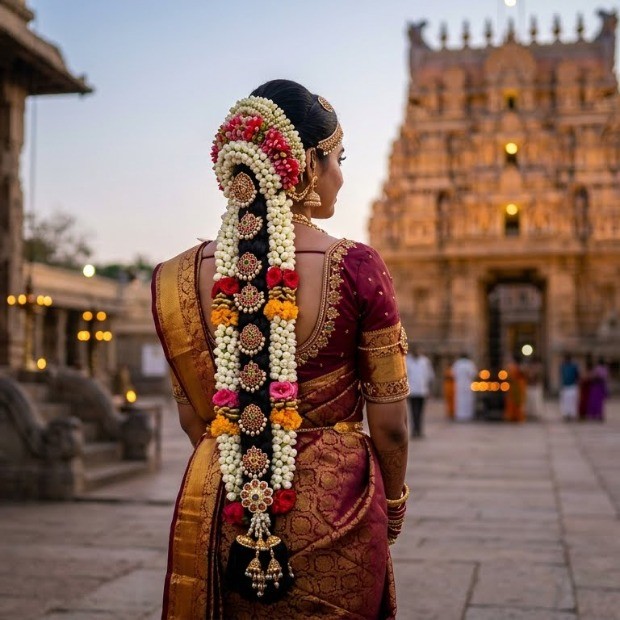 Temple Style Flower Braid