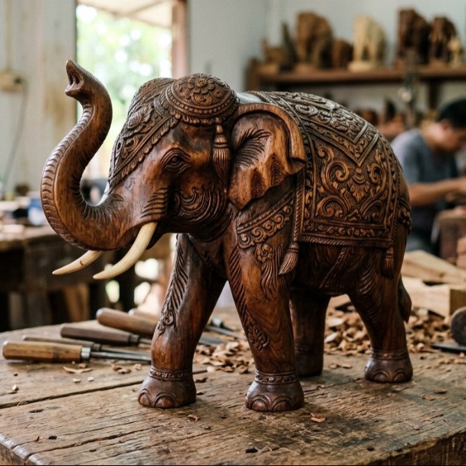 Wooden Carved Elephant