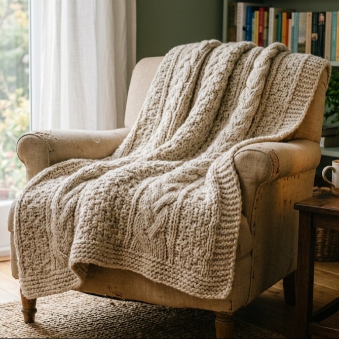 Woolen Throw Blanket