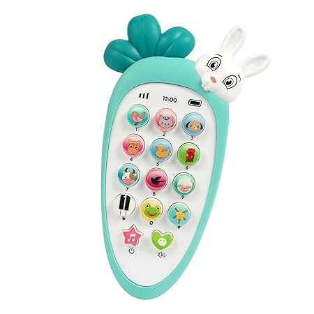 Cell Phone Baby Toy for Toddlers and Young Children with 14 Unique Buttons and Functions Musical Melodies Animal Sounds and Number Learning for 4+Kids and Older - Blue