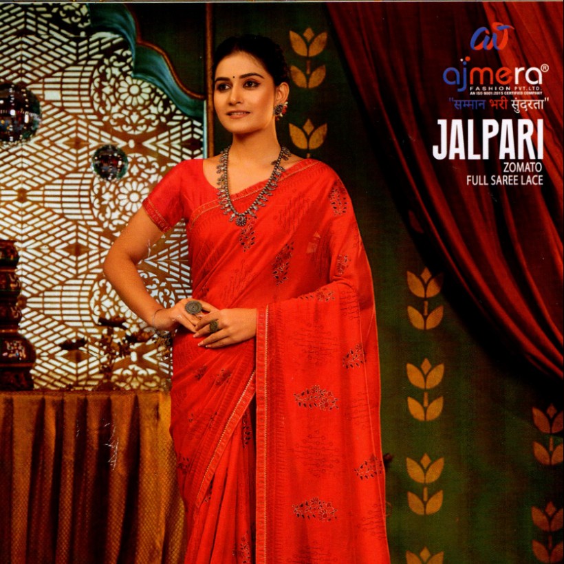 Jalpari Saree Red