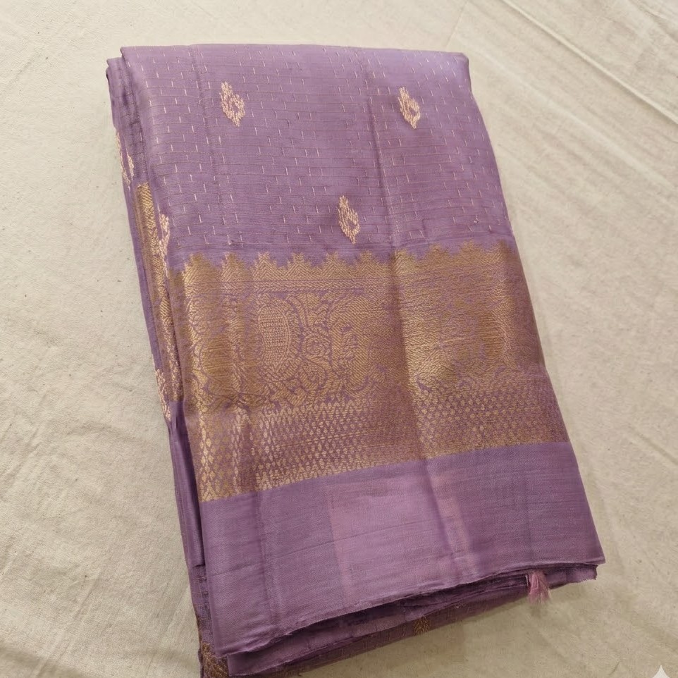 Lavender Kanchipuram Silk Saree