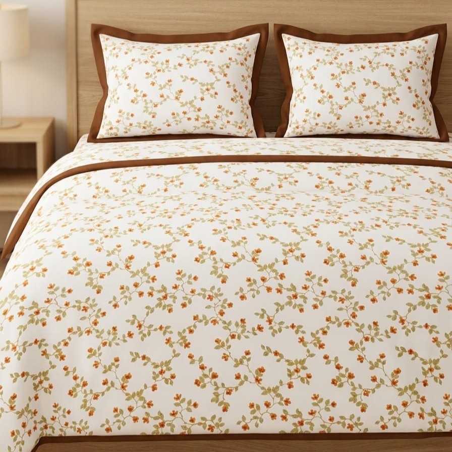 Elegant Floral Premium King Bedsheet