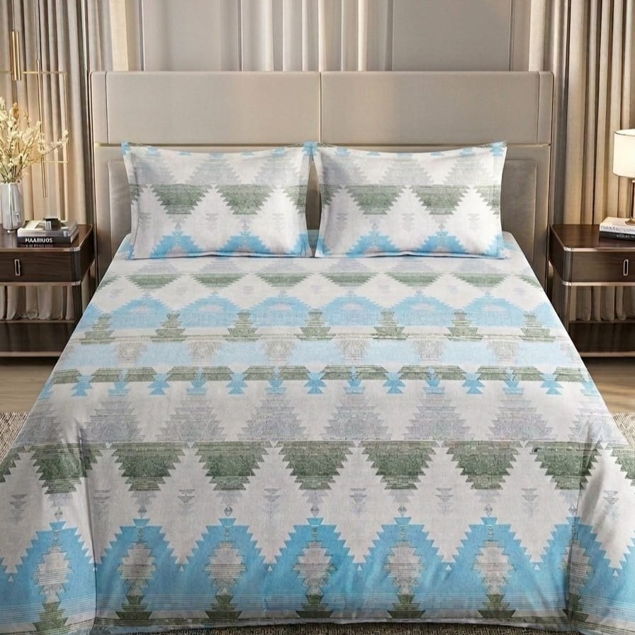 Blue Harmony Premium King Bedsheet