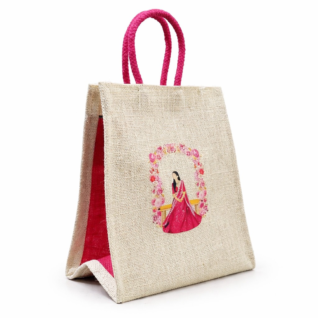 Bridal Design Jute Return Gift Bag