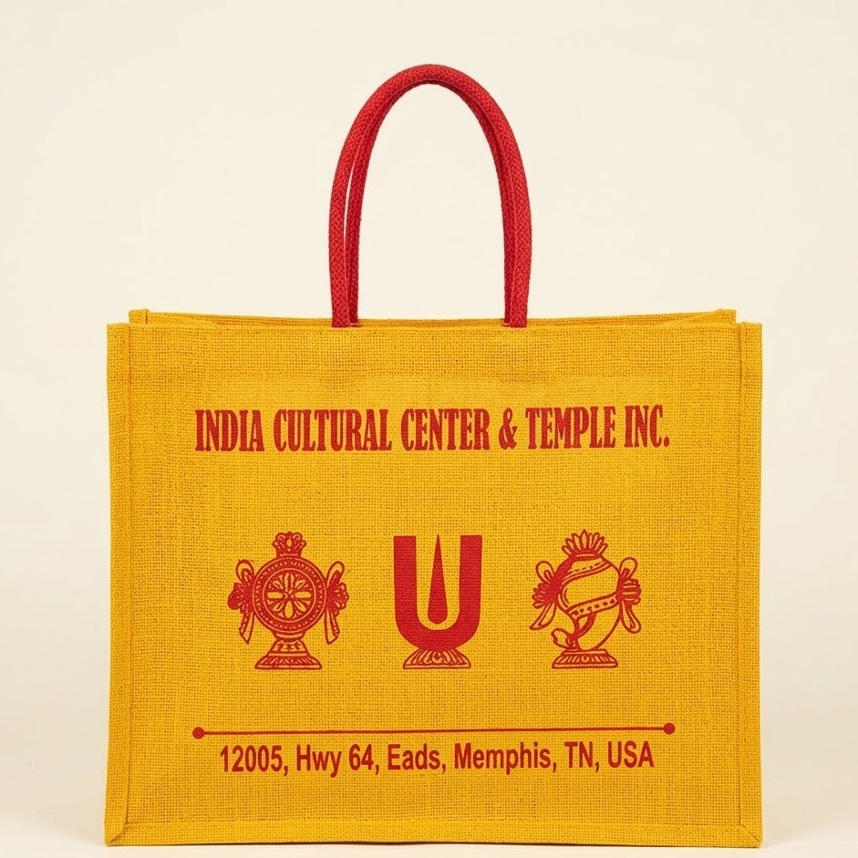 India Cultural Heritage Jute Tote Bag
