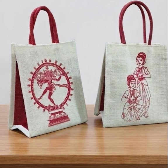 Traditional Bharatanatyam Art Jute Return Gift Bag