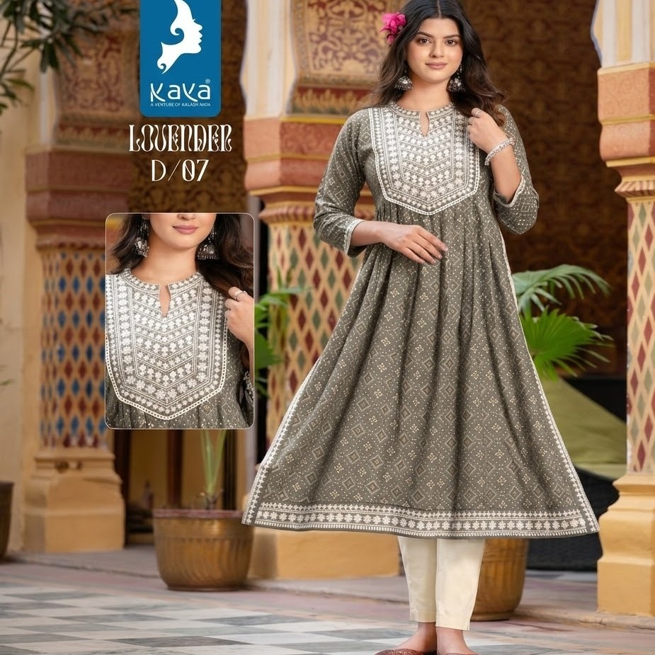 Printed Anarkali kurti