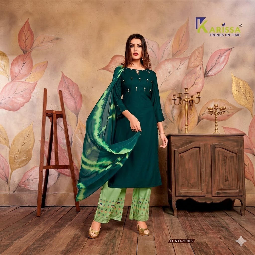 Straight Cut Kurti with Palazzo Set and Dupatta