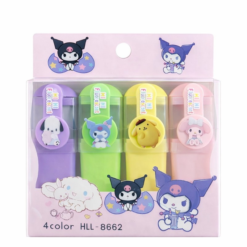 Kids Cartoon Mini Highlighter Pen Set