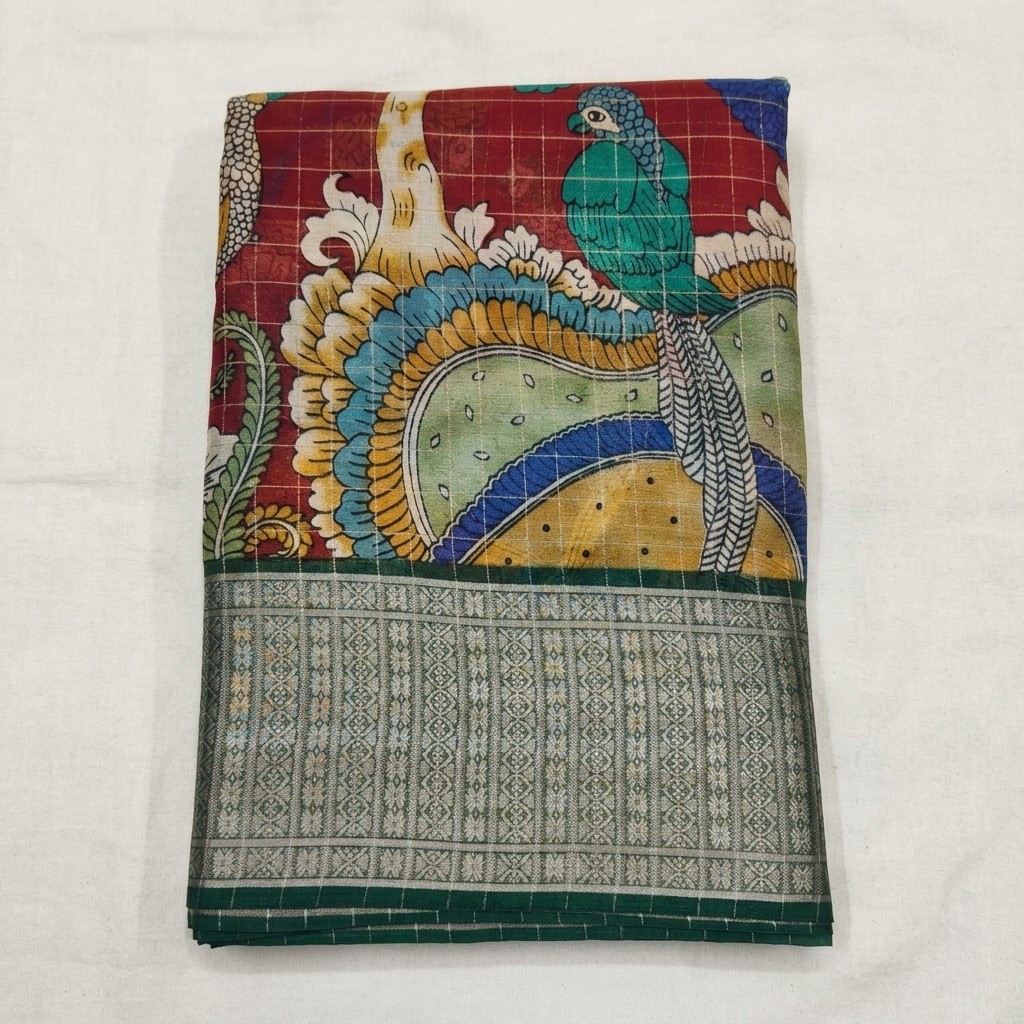 Chitrani Kalamkari Georgette Saree