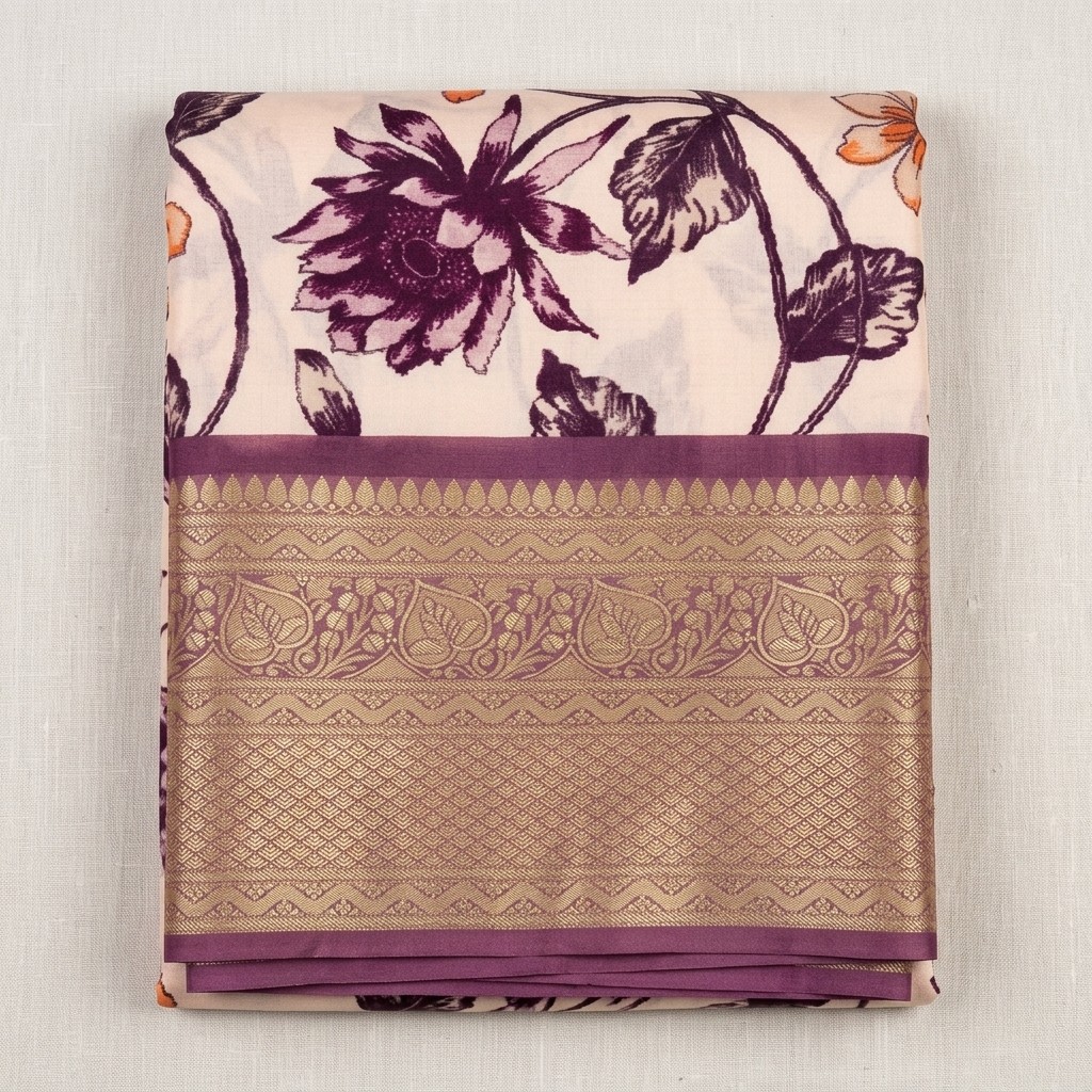 Soft Dola Silk Saree with Floral Prints