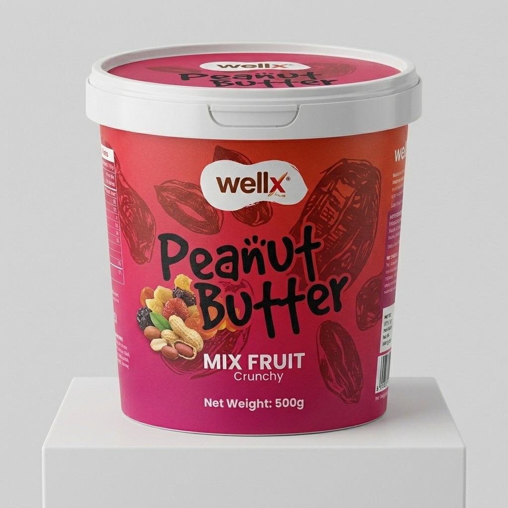 Wellx Mix Fruit Peanut Butter (Crunchy)
