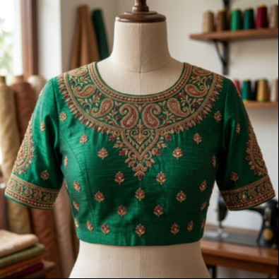 Computer embroidery work blouse