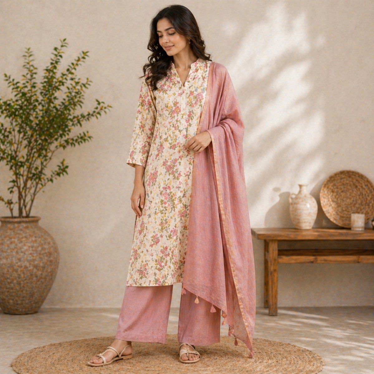 Floral Grace Mix and Match Kurta Set