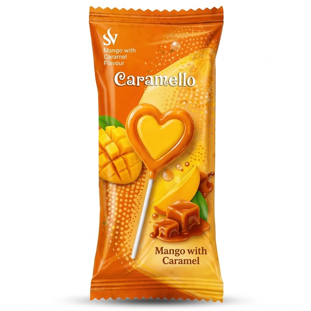 Caramello Mango with Caramel Lollipop