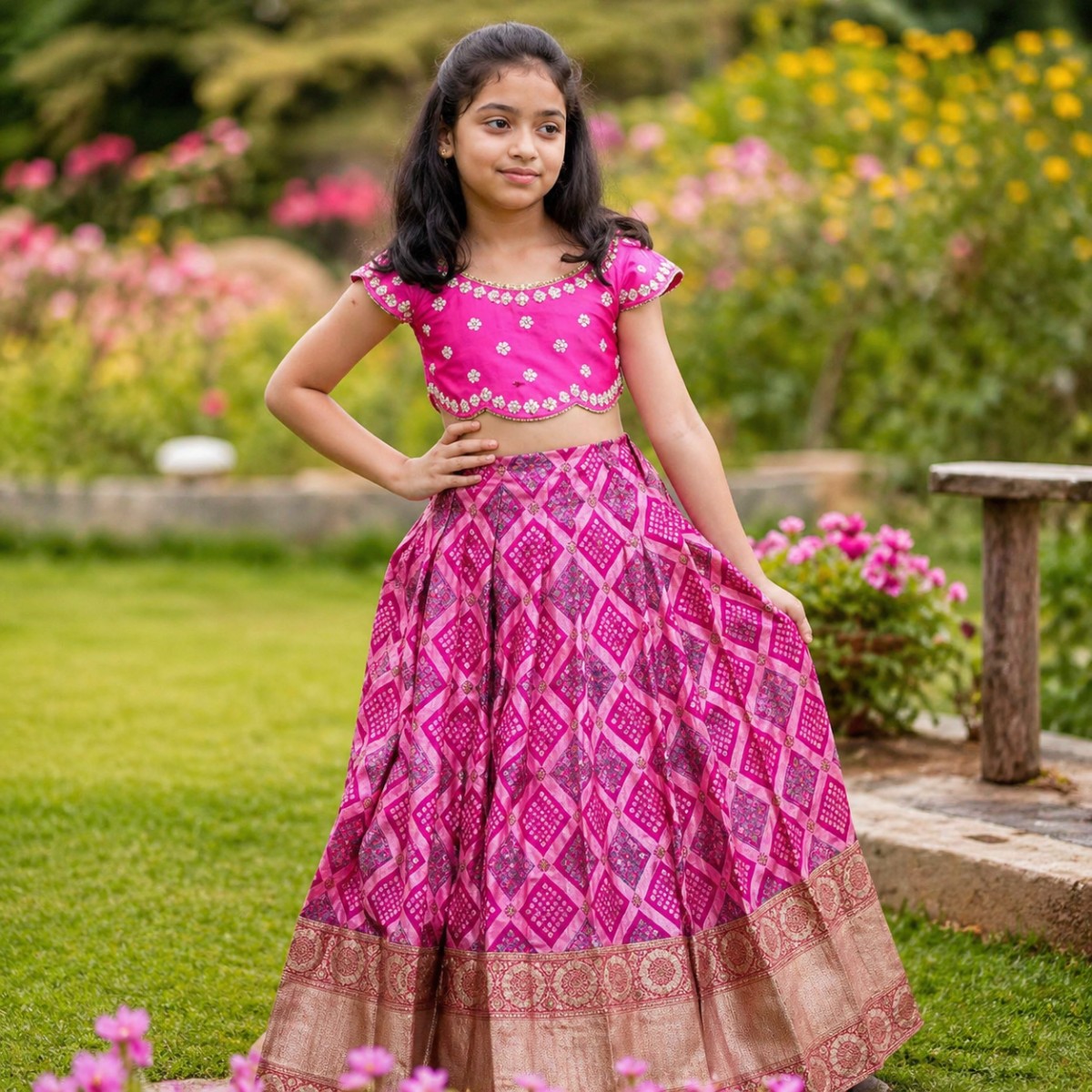 Lehenga Blouses For Kids