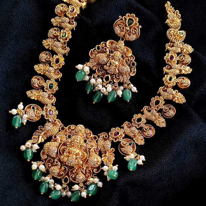 Nakshi Lakshmi Peacock Antique Necklace Set