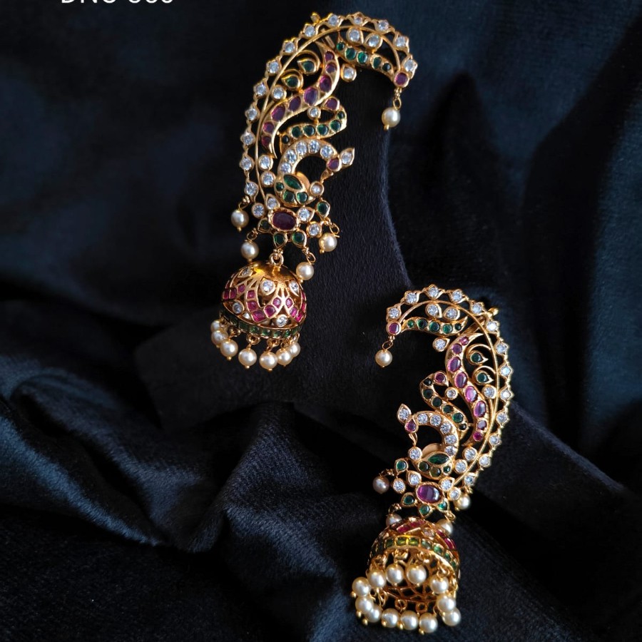 Peacock Paisley Designer Jhumka Earrings