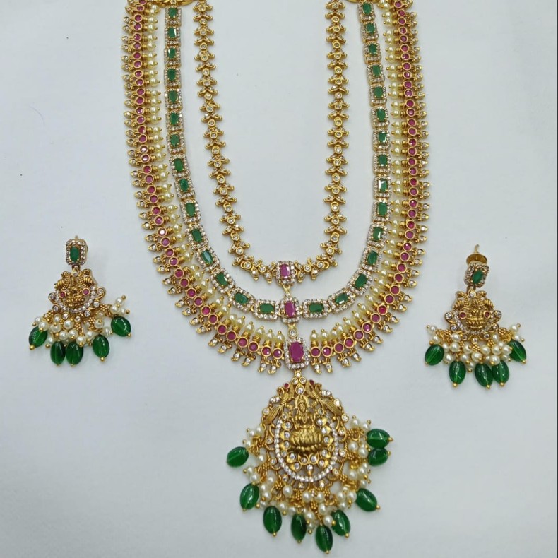 Grand Lakshmi Multi-Layer Bridal Haram Set