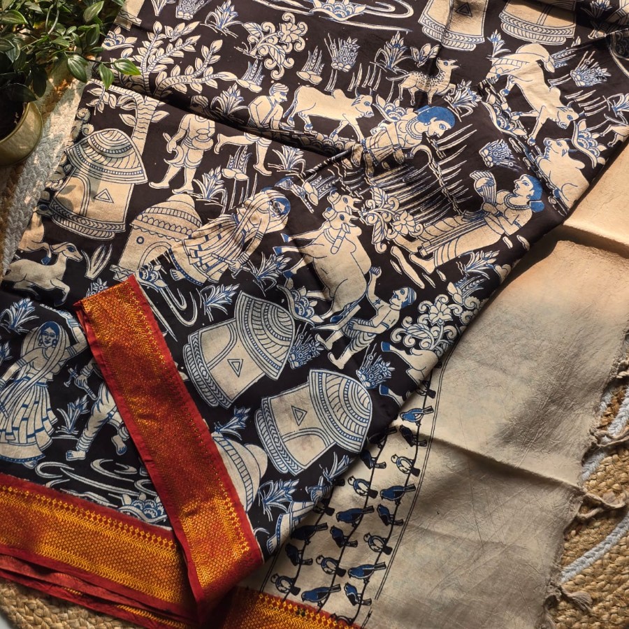 Tribal Tale Kalamkari Dupatta