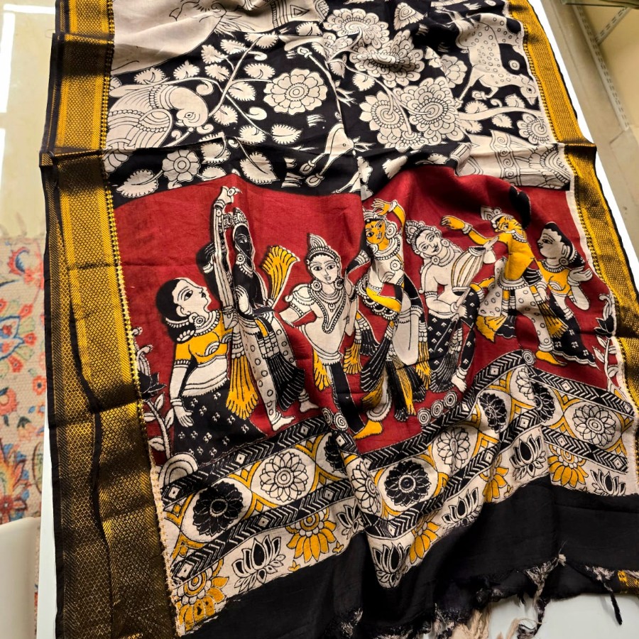 Heritage Mythical Kalamkari Dupatta