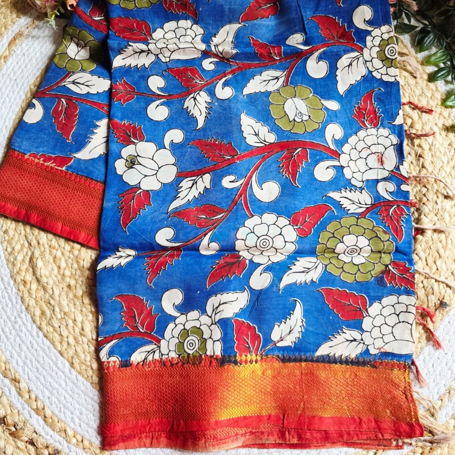 Floral Vine Charm Kalamkari Dupatta
