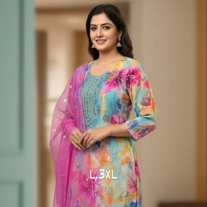 Floral Pastel Elegance Kurta Set