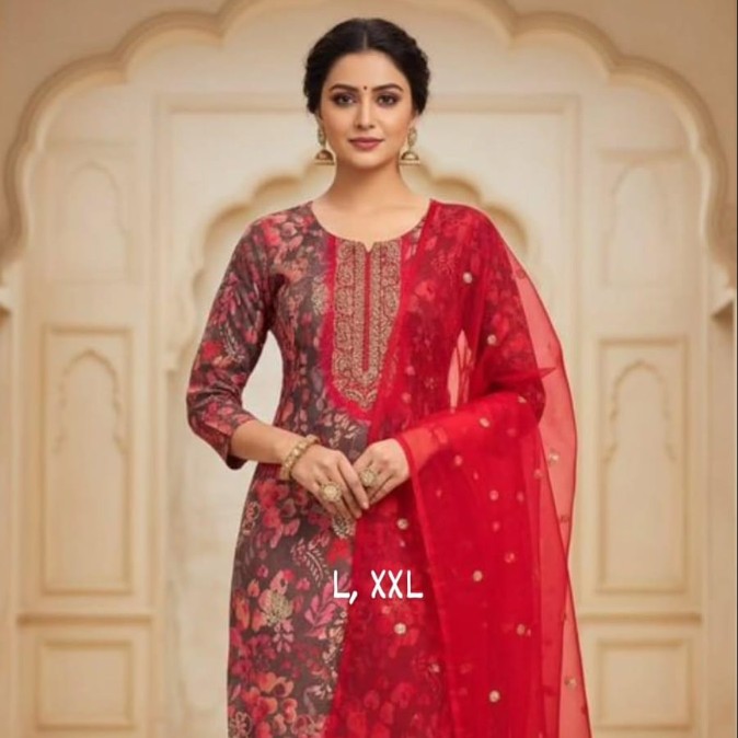 Royal Crimson Floral Kurta Set