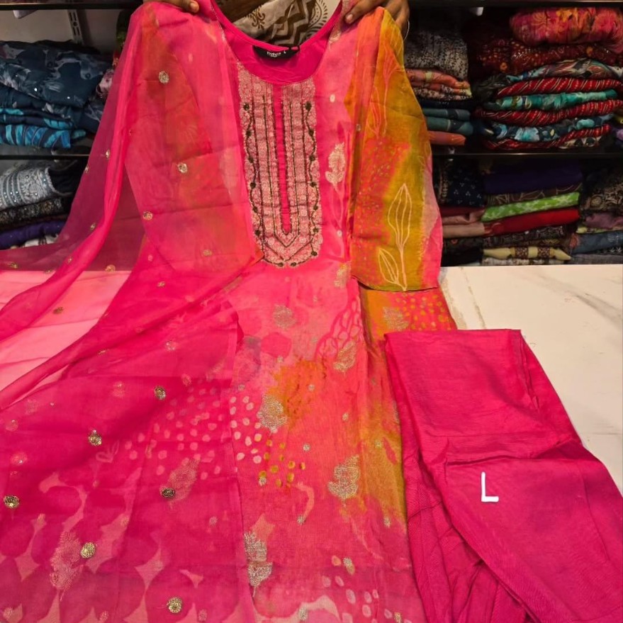 Radiant Pink Festive Kurta Set