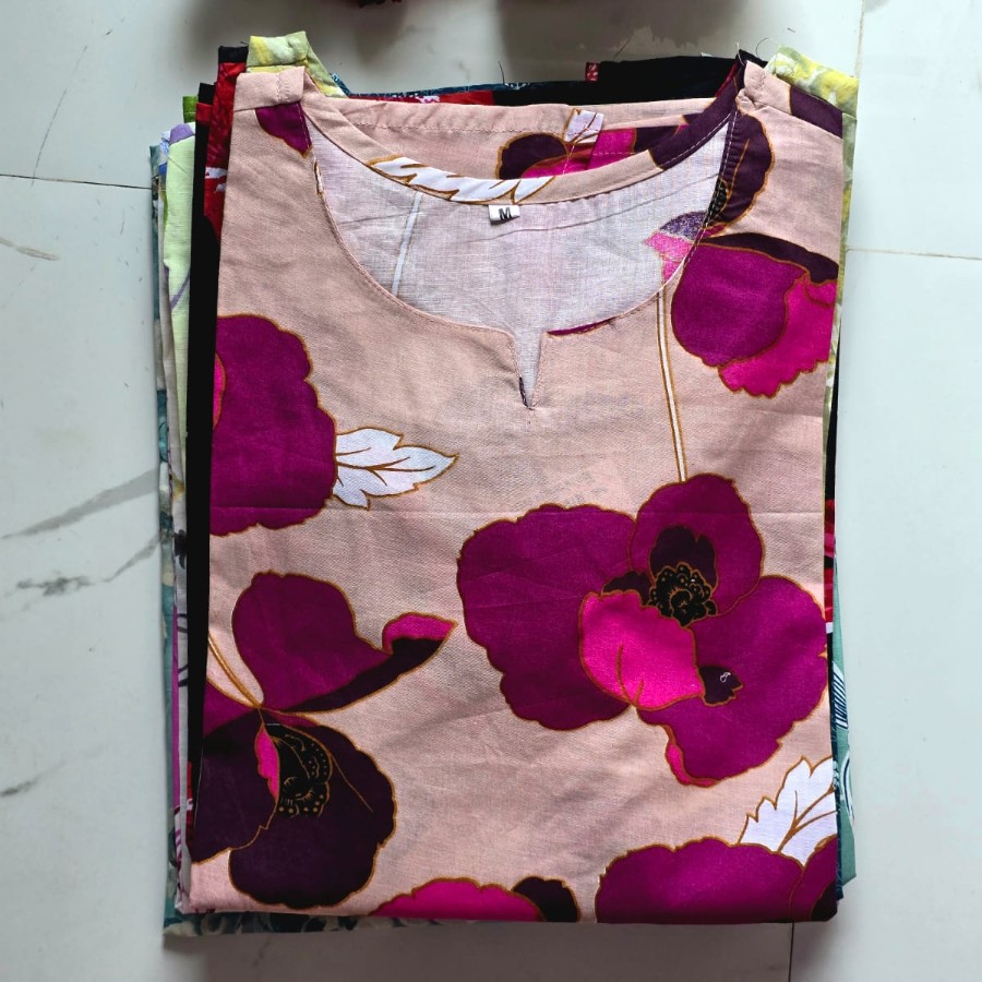 Blush Bloom Floral Short Kurta