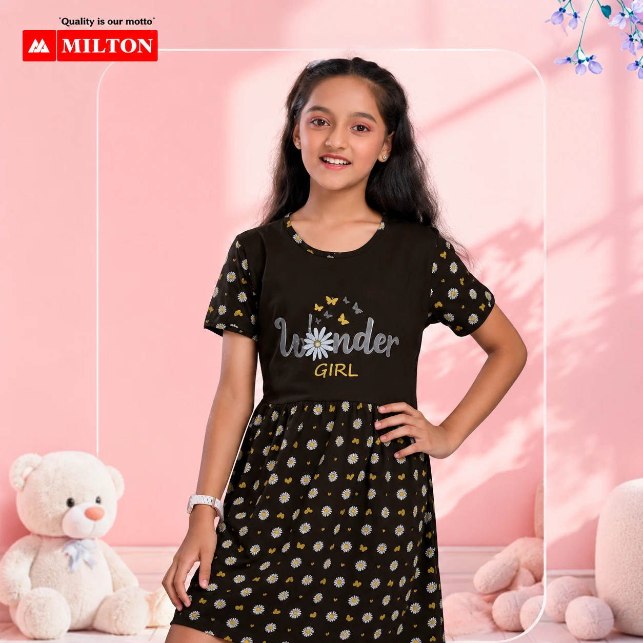 Wonder Girl Floral Kids Frock