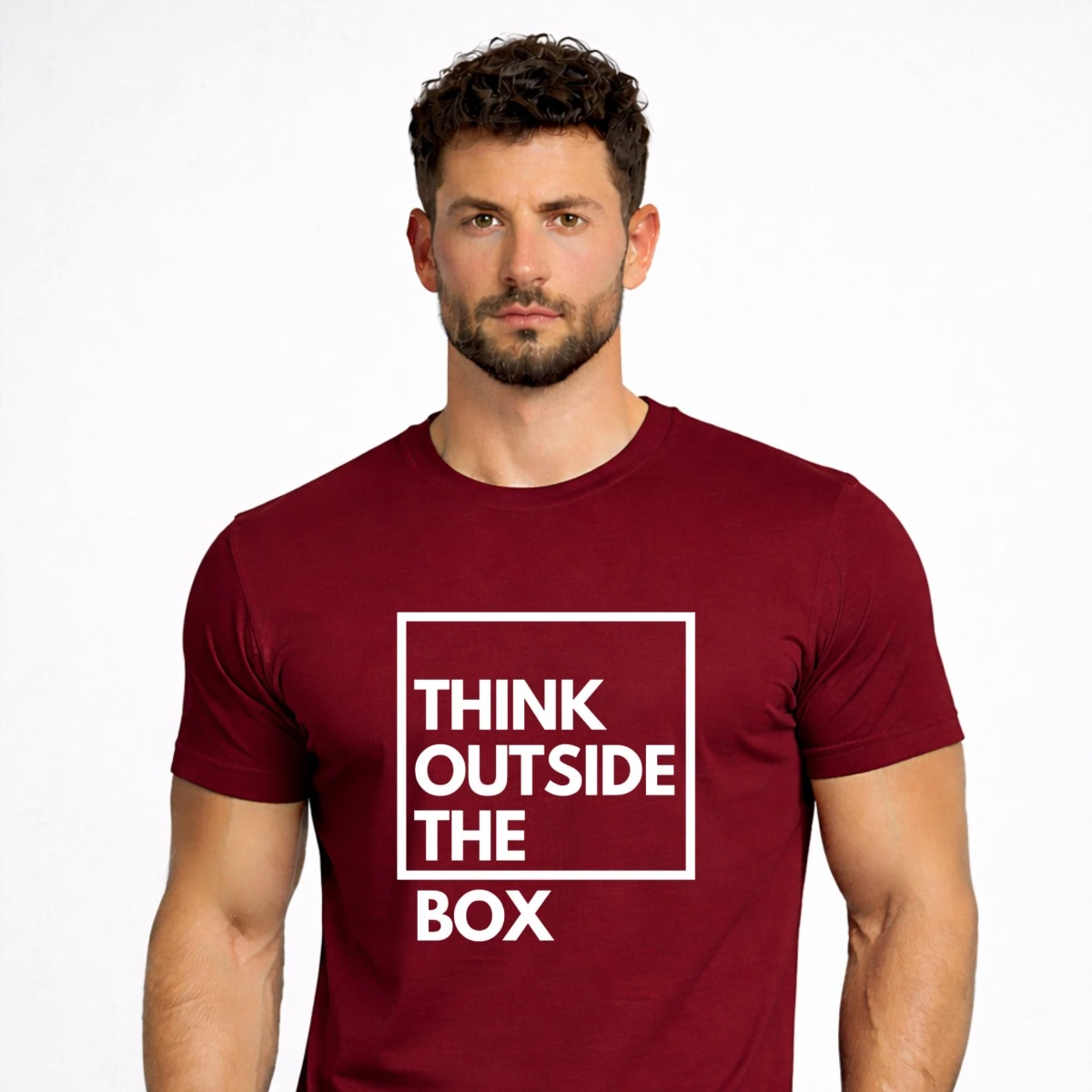 Think Outside The Box Maroon T-Shirt