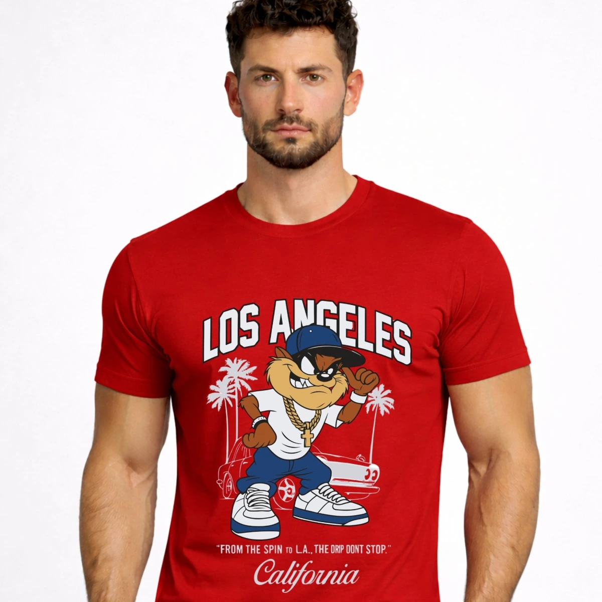 Los Angeles Cartoon Red T-Shirt
