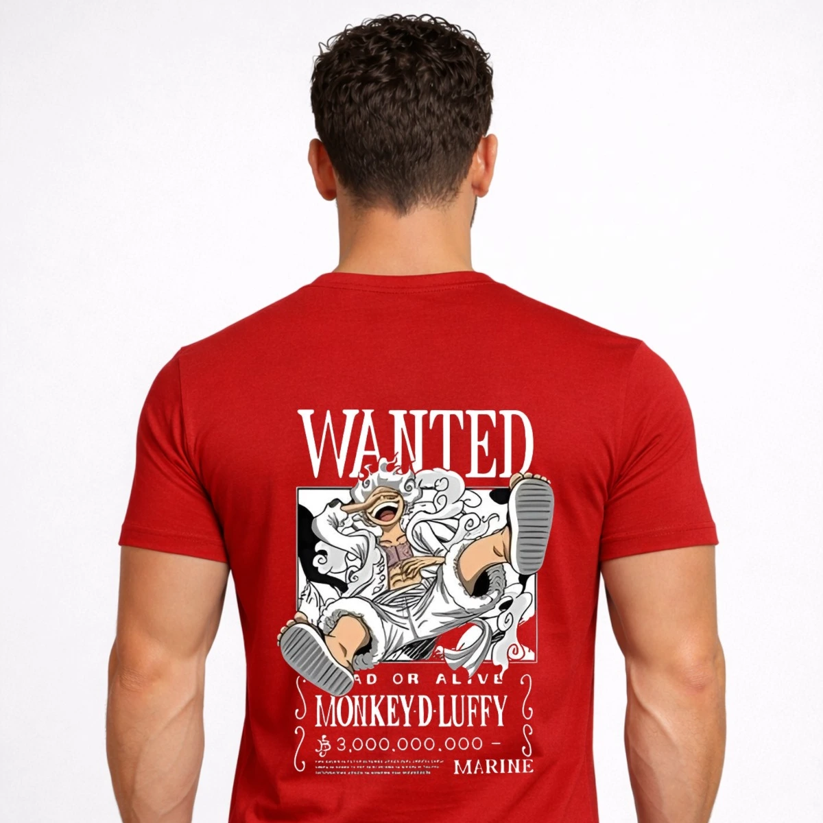 Wanted Monkey D Luffy Red T-Shirt