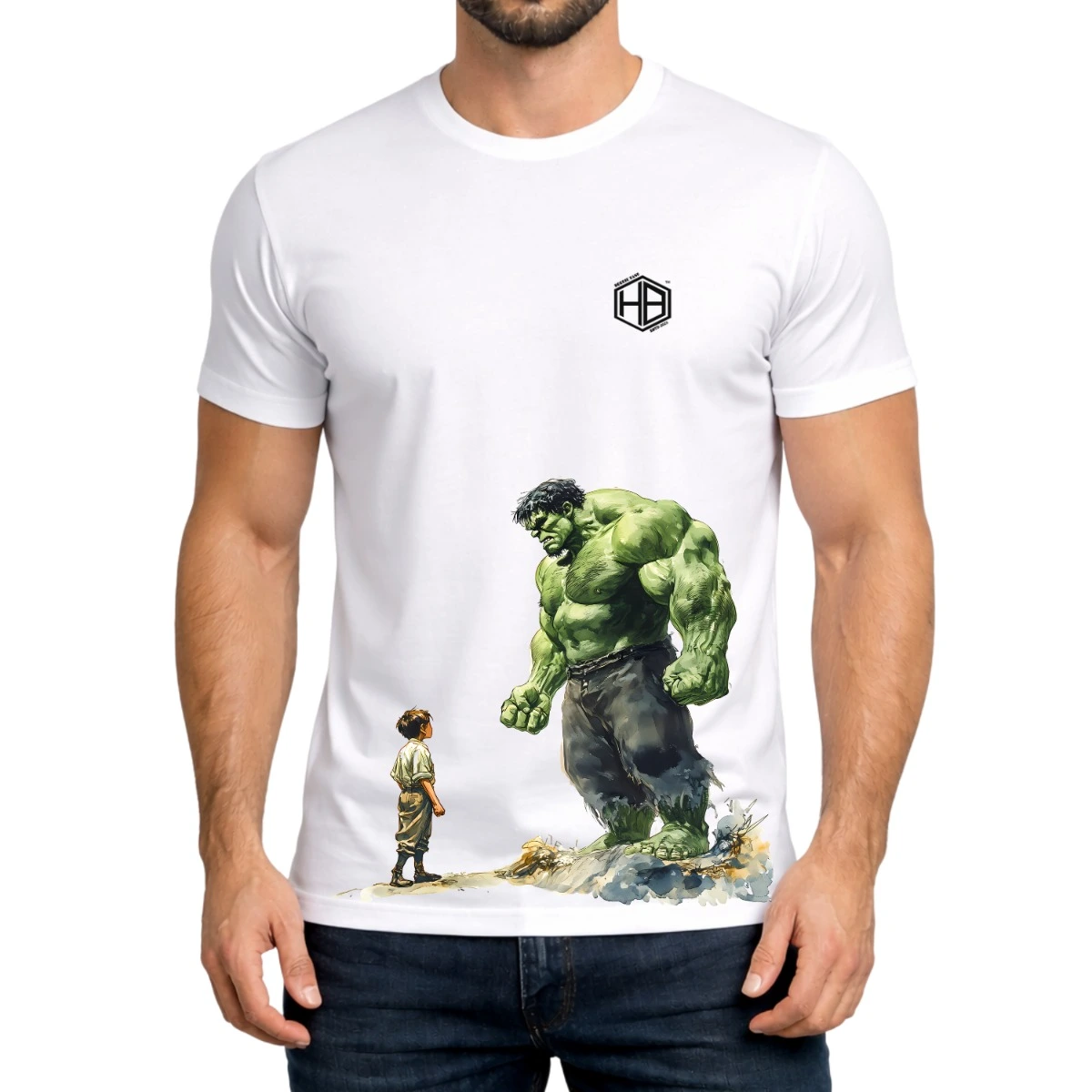 Hulk Hero White Printed T-Shirt