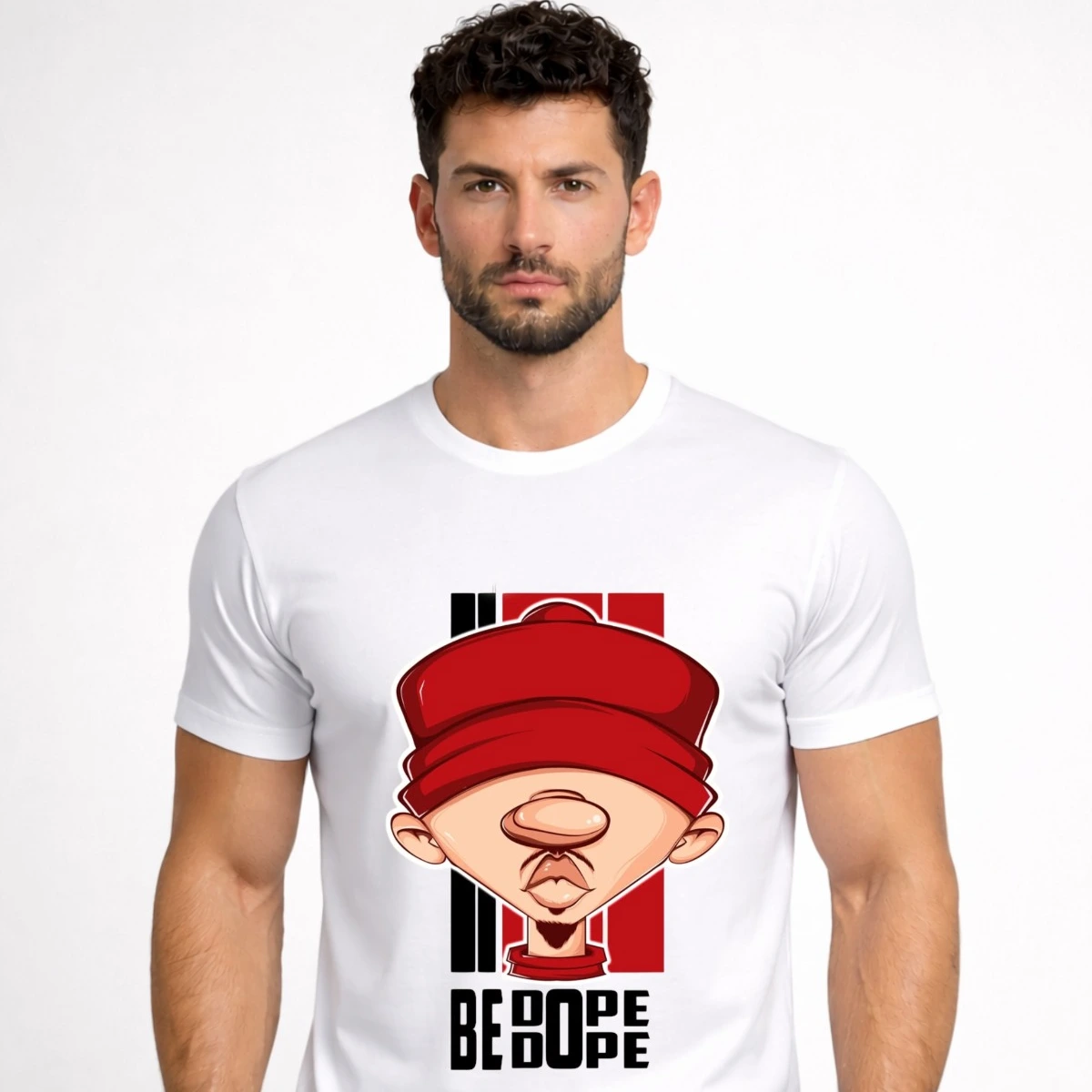 Bebope Cartoon White T-Shirt