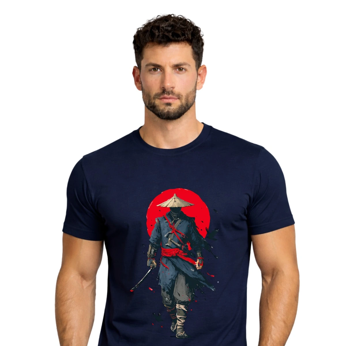 Samurai Warrior Navy Blue T-Shirt