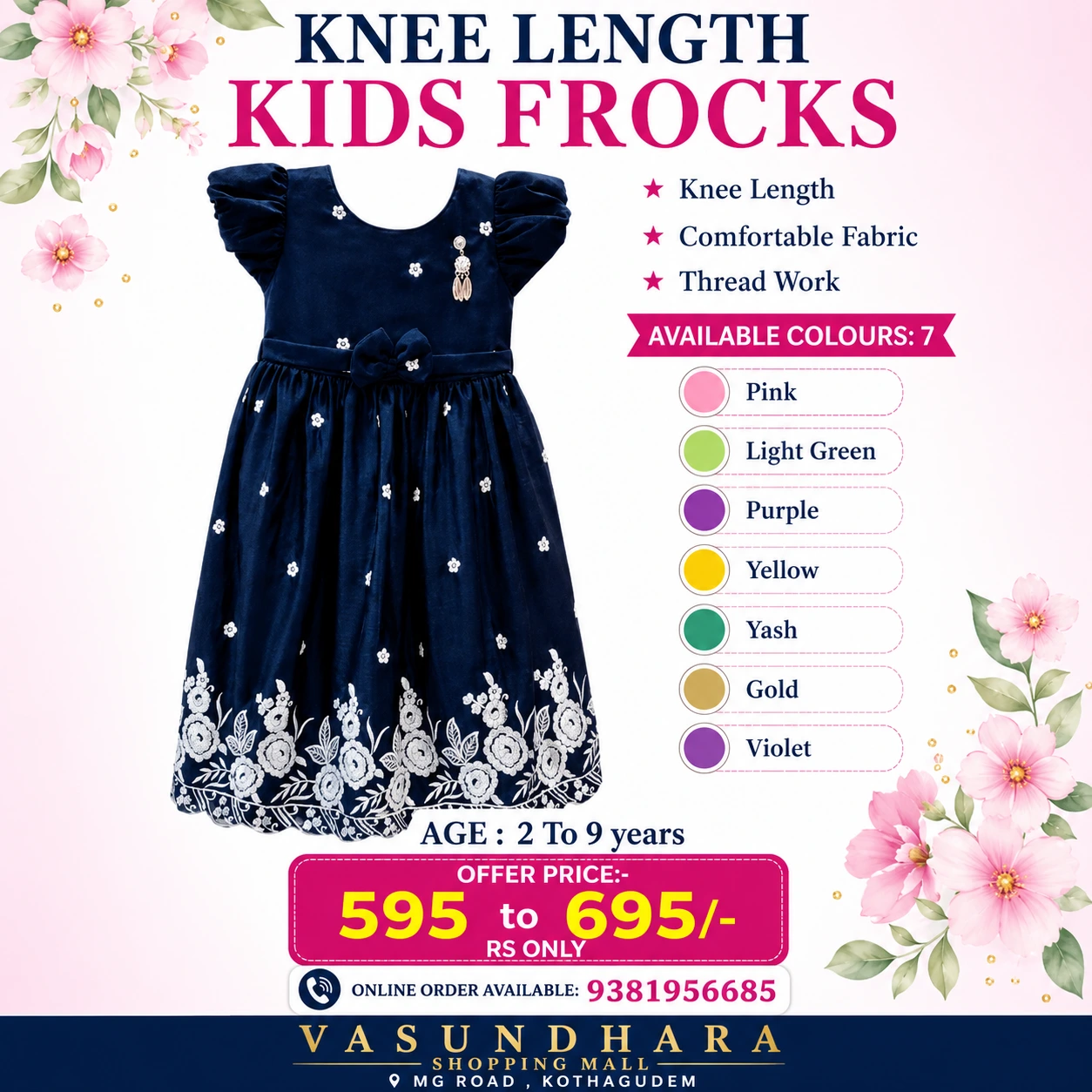 knee length kids frock