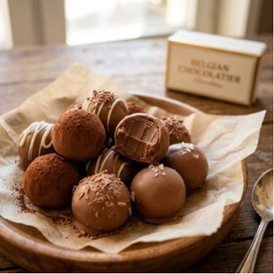 belgian milk chocolate truffles 100gms